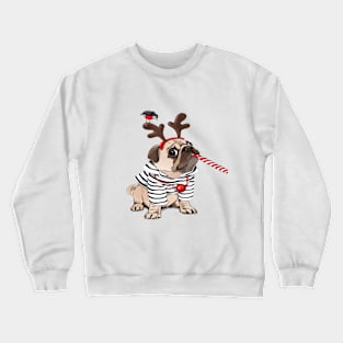 Merry Christmas with the cutest PUG ever Crewneck Sweatshirt